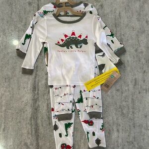 Chickpea Dinosaur Christmas 5pc Pajama Set Size 12M